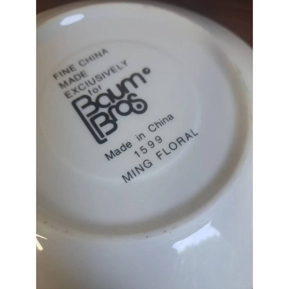 Swt Of 5 1980s Baum Bros. Ming Floral China Saucers 1599
